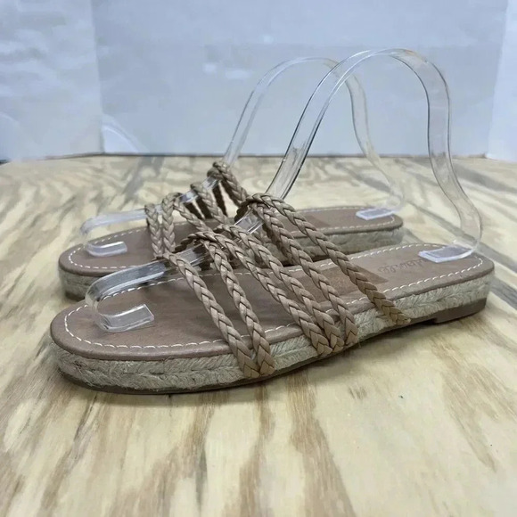 Madewell Size 7.5 Women's Tan Espadrille strappy Slip On Comfort Sandal Beachy - Picture 4 of 9